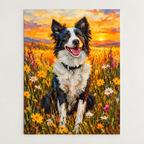 Custom Pet Portrait Wildflower Sunset Canvas Wall Art - personalized canvas detail 8