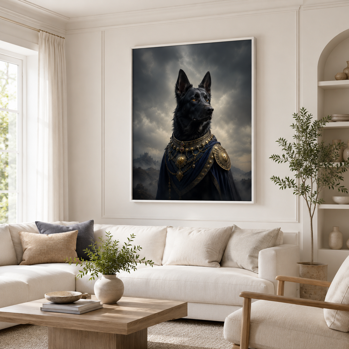 Custom Royal Guardian Pet Portrait Canvas Wall Art