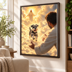 Custom Pet Memorial Heavenly Reunion Canvas Wall Art - personalized canvas detail 6