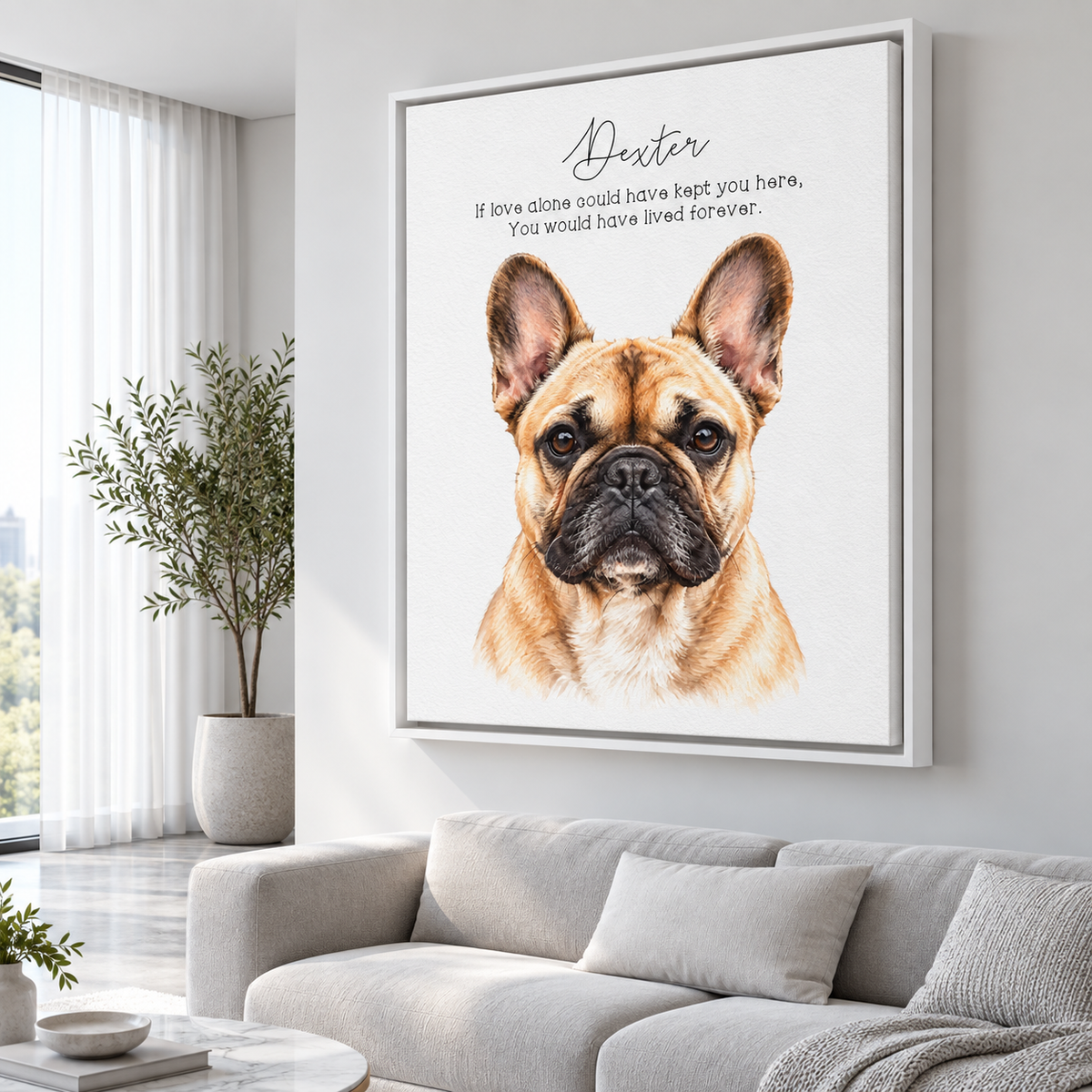 Custom Pet Memorial Portrait personalized canvas detail