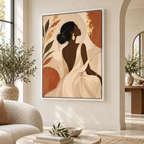 Elegant Boho Woman Portrait Canvas Wall Art