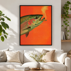 Smoking Trout Canvas Wall Art Aura Canvas