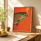Smoking Trout Canvas Wall Art Aura Canvas