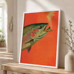 Smoking Trout Canvas Wall Art Aura Canvas