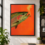 Smoking Trout Canvas Wall Art Aura Canvas