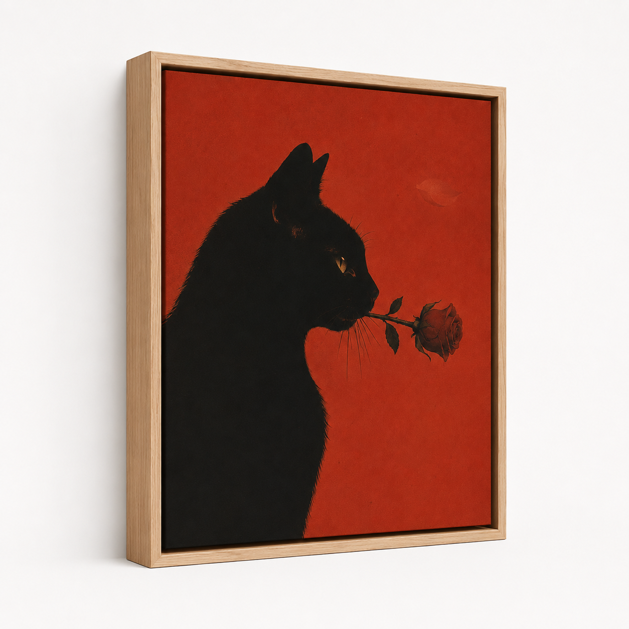 Midnight Rose Black Cat Canvas Wall Art Aura Canvas