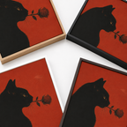 Midnight Rose Black Cat Canvas Wall Art Aura Canvas