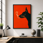 Smoking Doberman Canvas Wall Art Aura Canvas