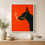 Smoking Doberman Canvas Wall Art Aura Canvas