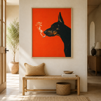 Smoking Doberman Canvas Wall Art Aura Canvas