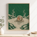 Snow Monkey Hot Spring Canvas Wall Art