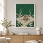 Snow Monkey Hot Spring Canvas Wall Art