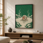 Snow Monkey Hot Spring Canvas Wall Art