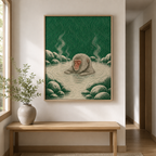Snow Monkey Hot Spring Canvas Wall Art