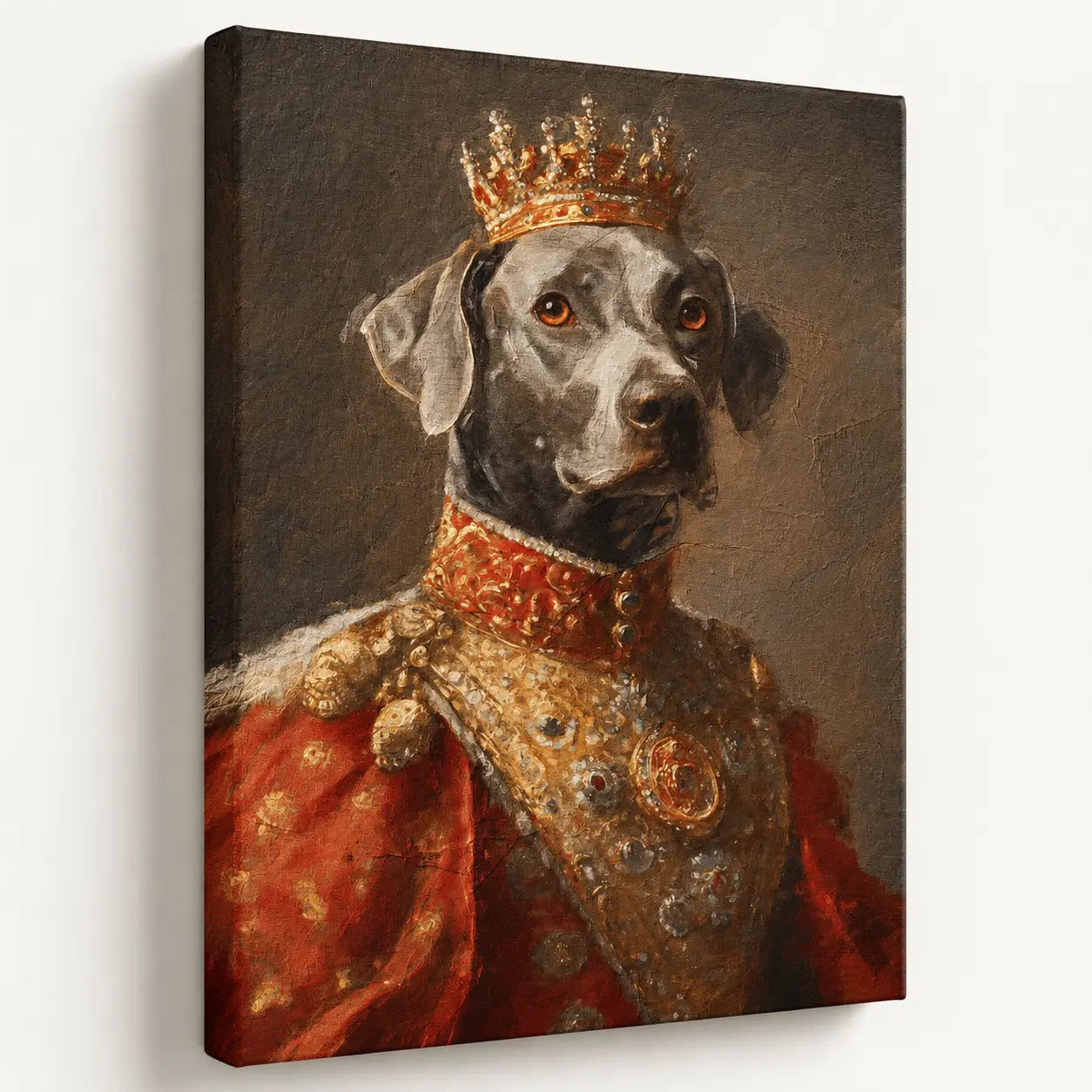 Custom Royal Pet Portrait Canvas - Personalized Dog King Painting Aura Canvas