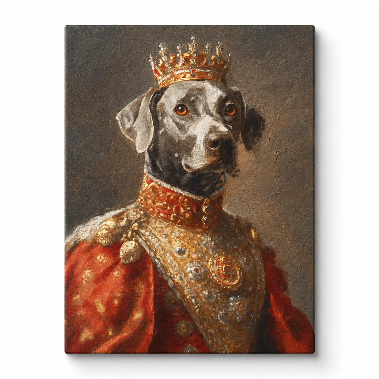 Custom Royal Pet Portrait Canvas - Personalized Dog King Painting Aura Canvas