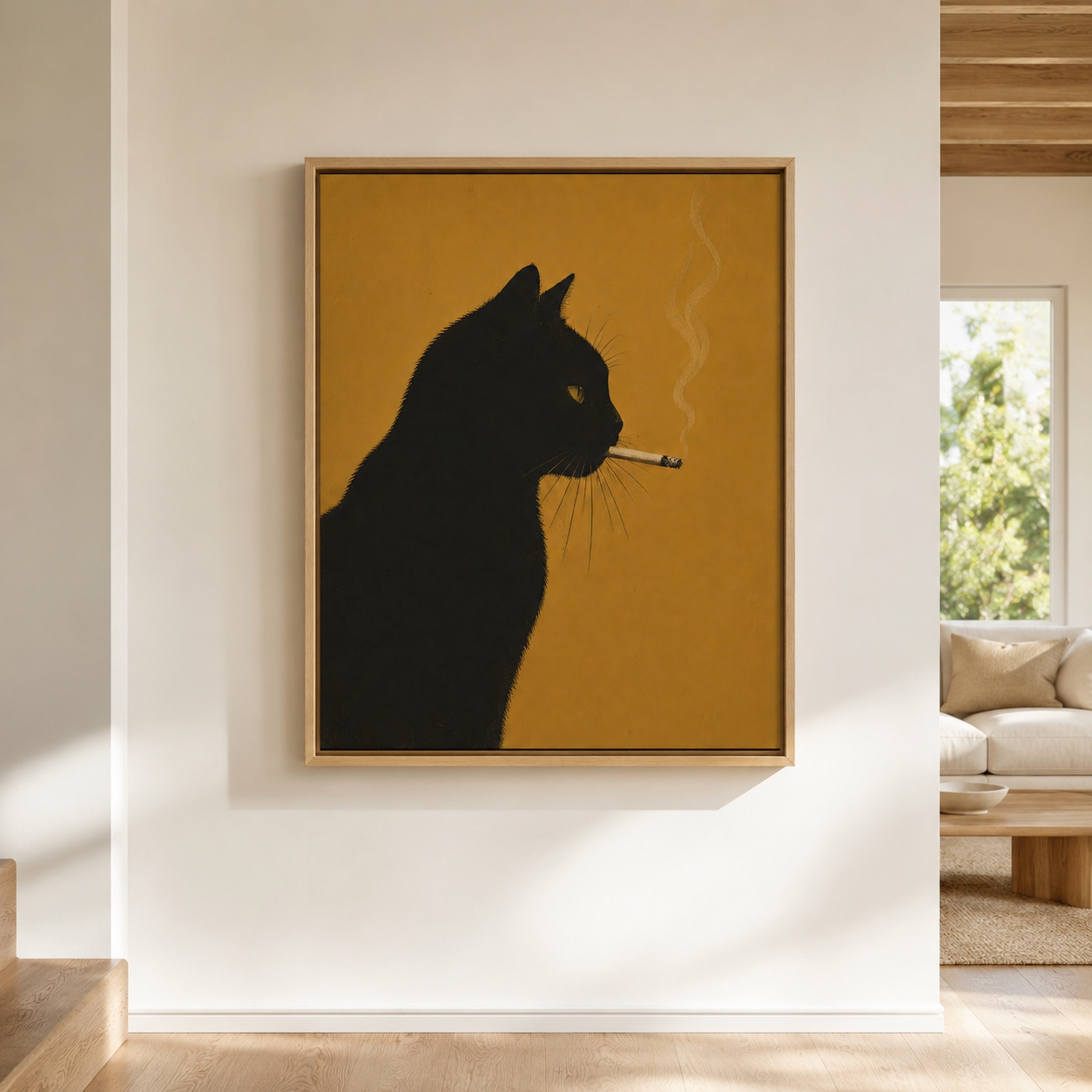 Rebel Black Cat Canvas Wall Art Aura Canvas