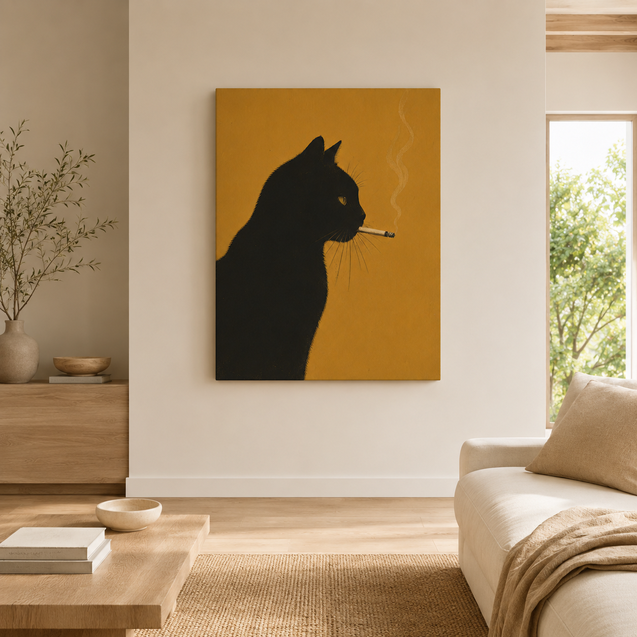 Rebel Black Cat Canvas Wall Art Aura Canvas