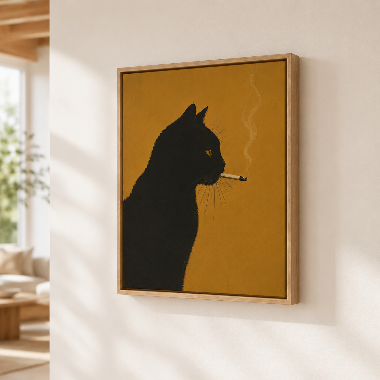 Rebel Black Cat Canvas Wall Art Aura Canvas