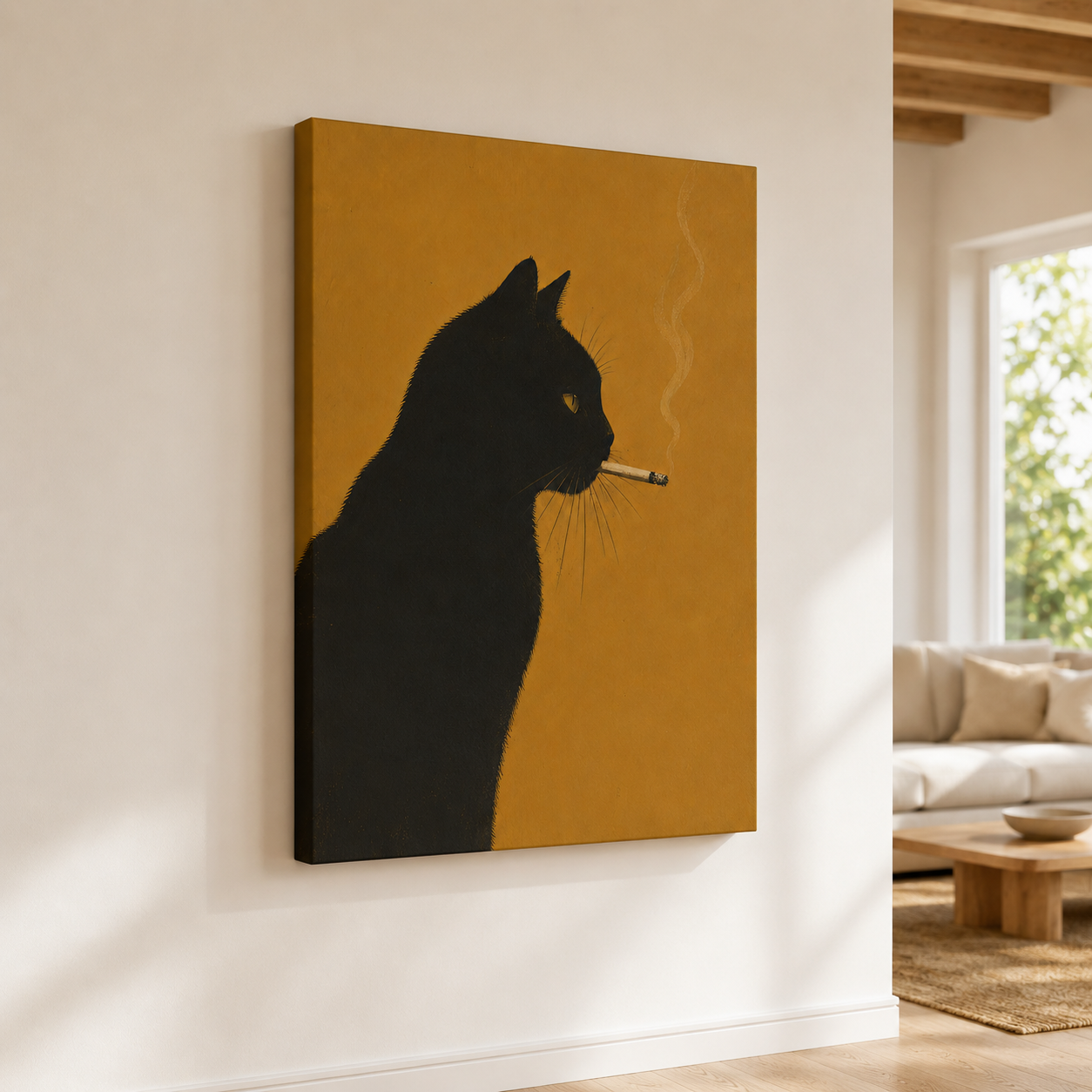 Rebel Black Cat Canvas Wall Art Aura Canvas