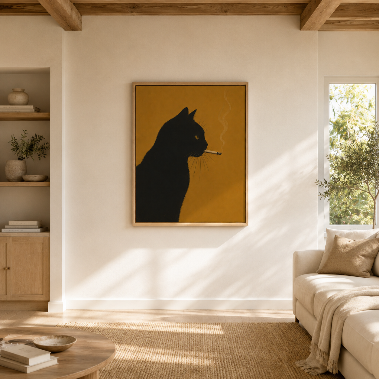 Rebel Black Cat Canvas Wall Art Aura Canvas