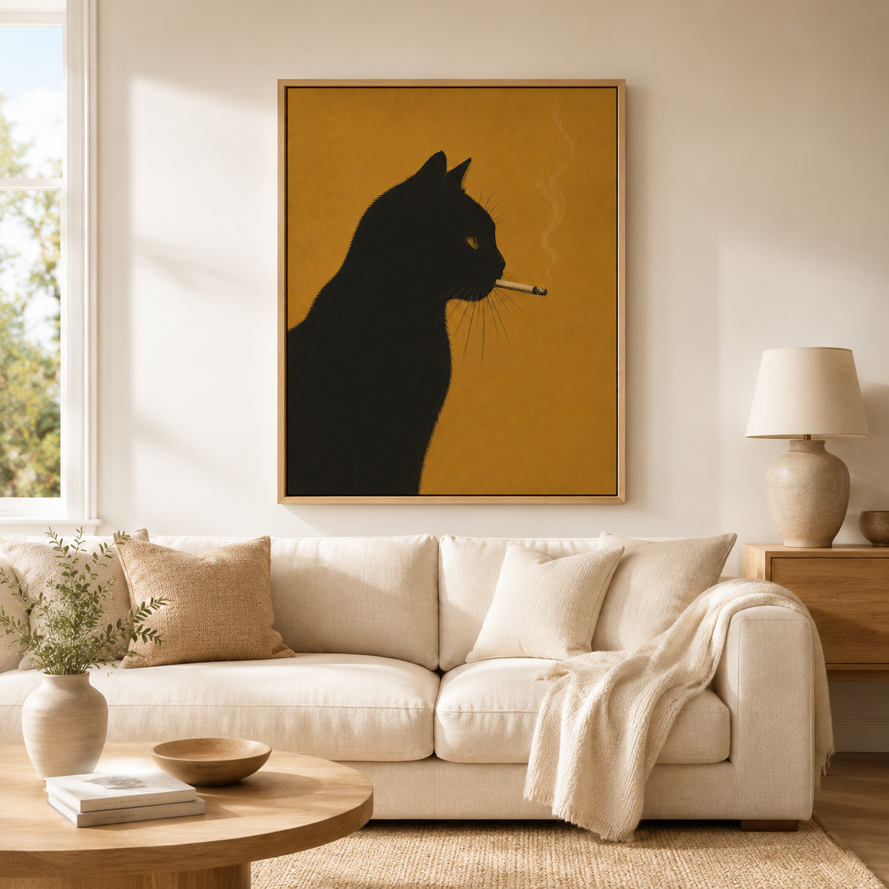 Rebel Black Cat Canvas Wall Art Aura Canvas