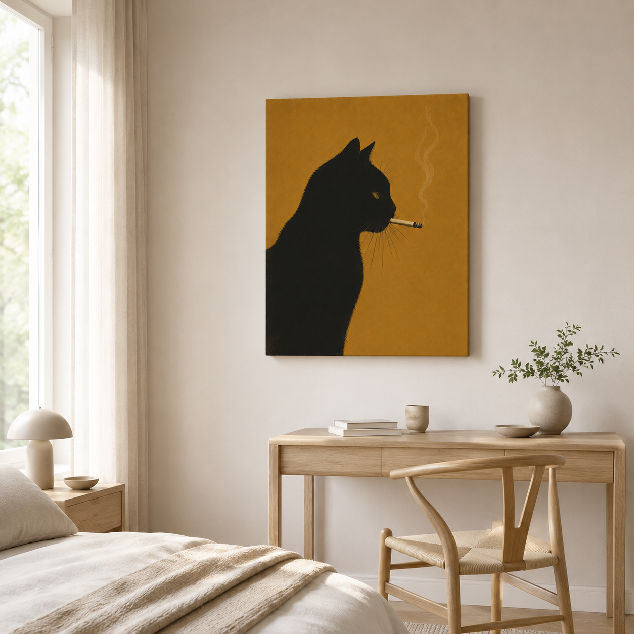 Rebel Black Cat Canvas Wall Art Aura Canvas