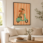 Dog Scooter Canvas Wall Art