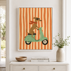 Dog Scooter Canvas Wall Art