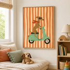 Dog Scooter Canvas Wall Art