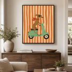 Dog Scooter Canvas Wall Art