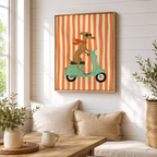 Dog Scooter Canvas Wall Art