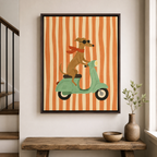Dog Scooter Canvas Wall Art