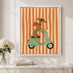 Dog Scooter Canvas Wall Art