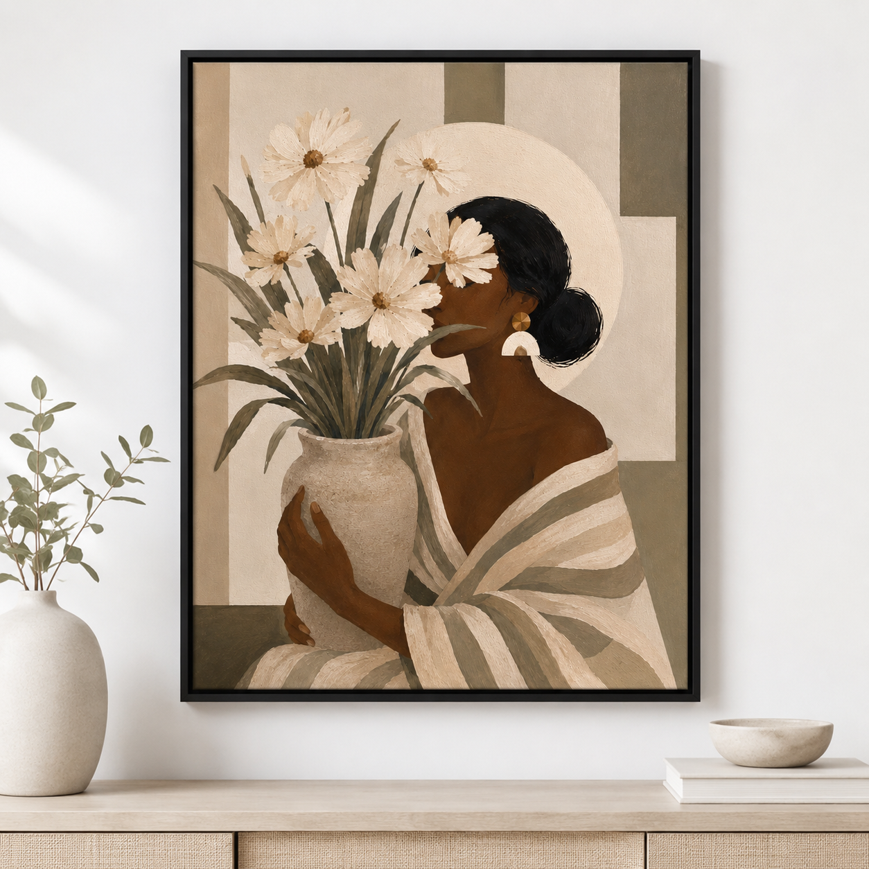 Woman With Flowers Canvas Wall Art