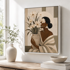Woman With Flowers Canvas Wall Art