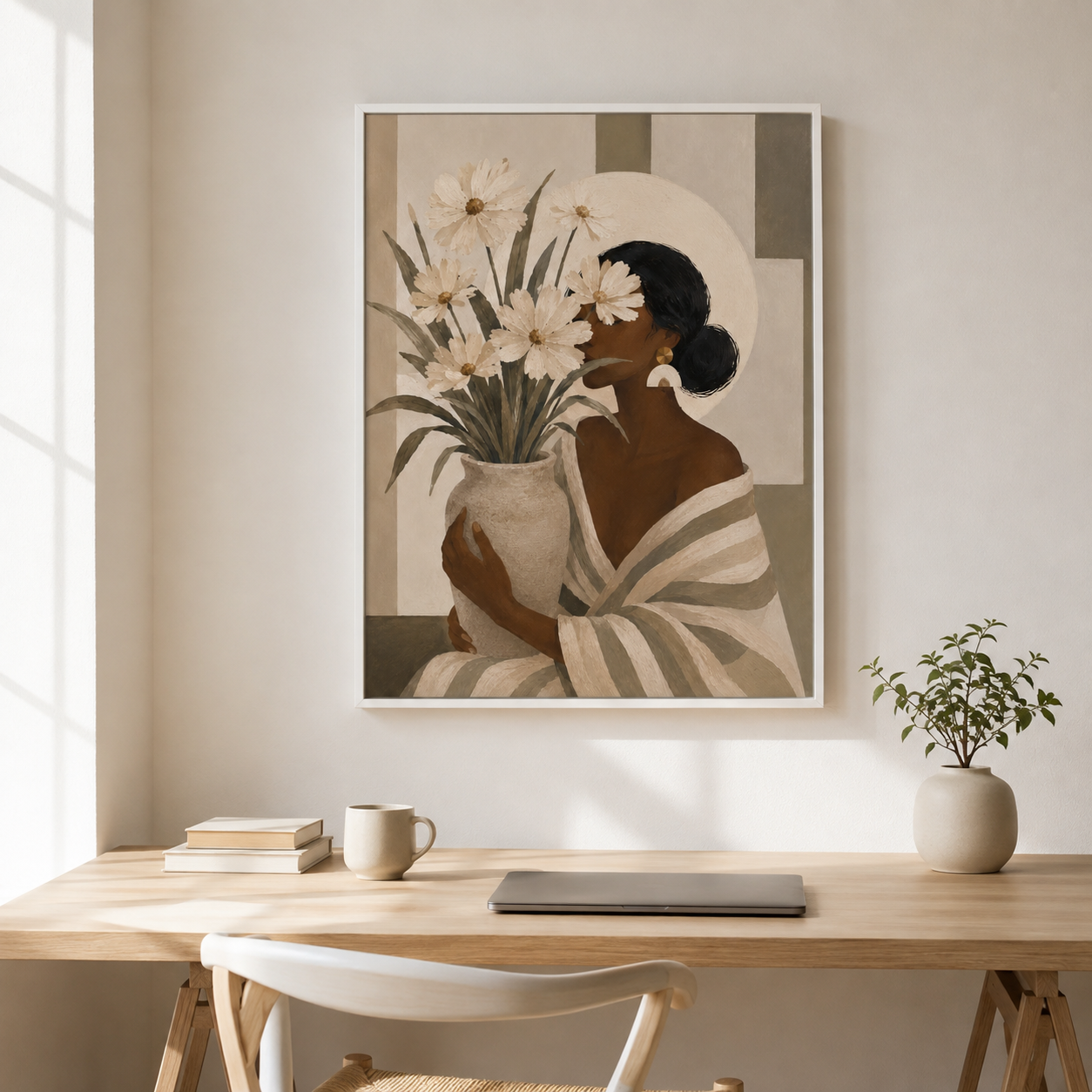 Woman With Flowers Canvas Wall Art