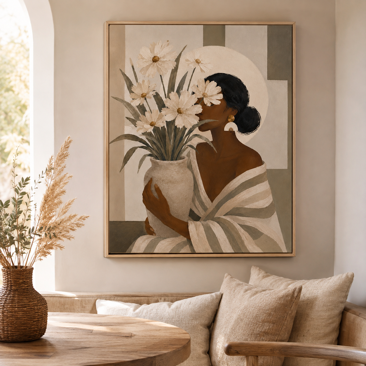 Woman With Flowers Canvas Wall Art