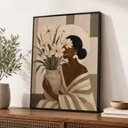 Woman With Flowers Canvas Wall Art