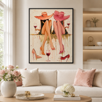 Girls Night Wine Canvas Wall Art