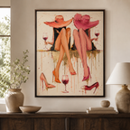 Girls Night Wine Canvas Wall Art