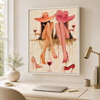 Girls Night Wine Canvas Wall Art