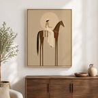 Woman Riding Horse Canvas Wall Art