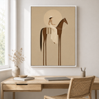 Woman Riding Horse Canvas Wall Art