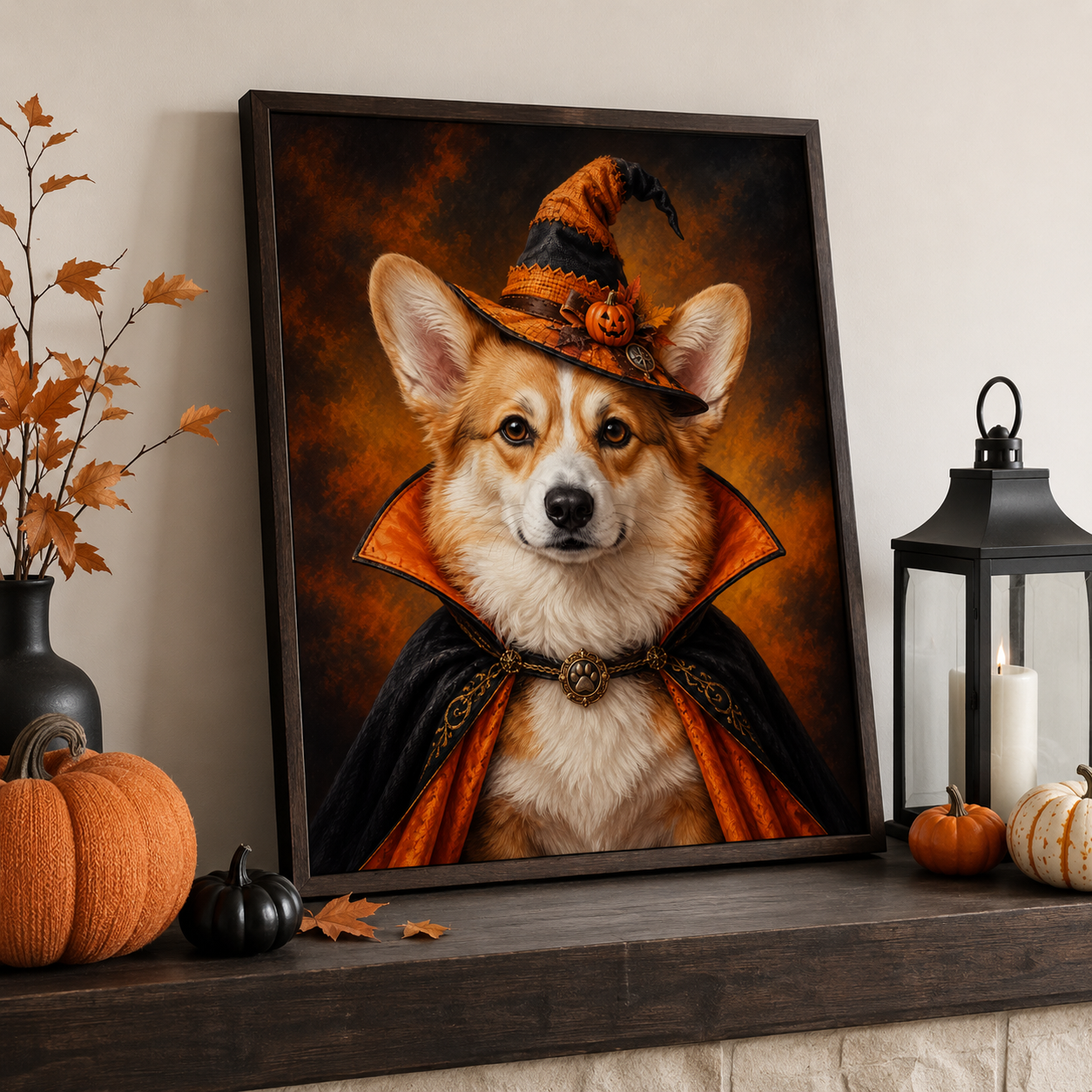 Custom Halloween Pet Portrait Canvas Aura Canvas