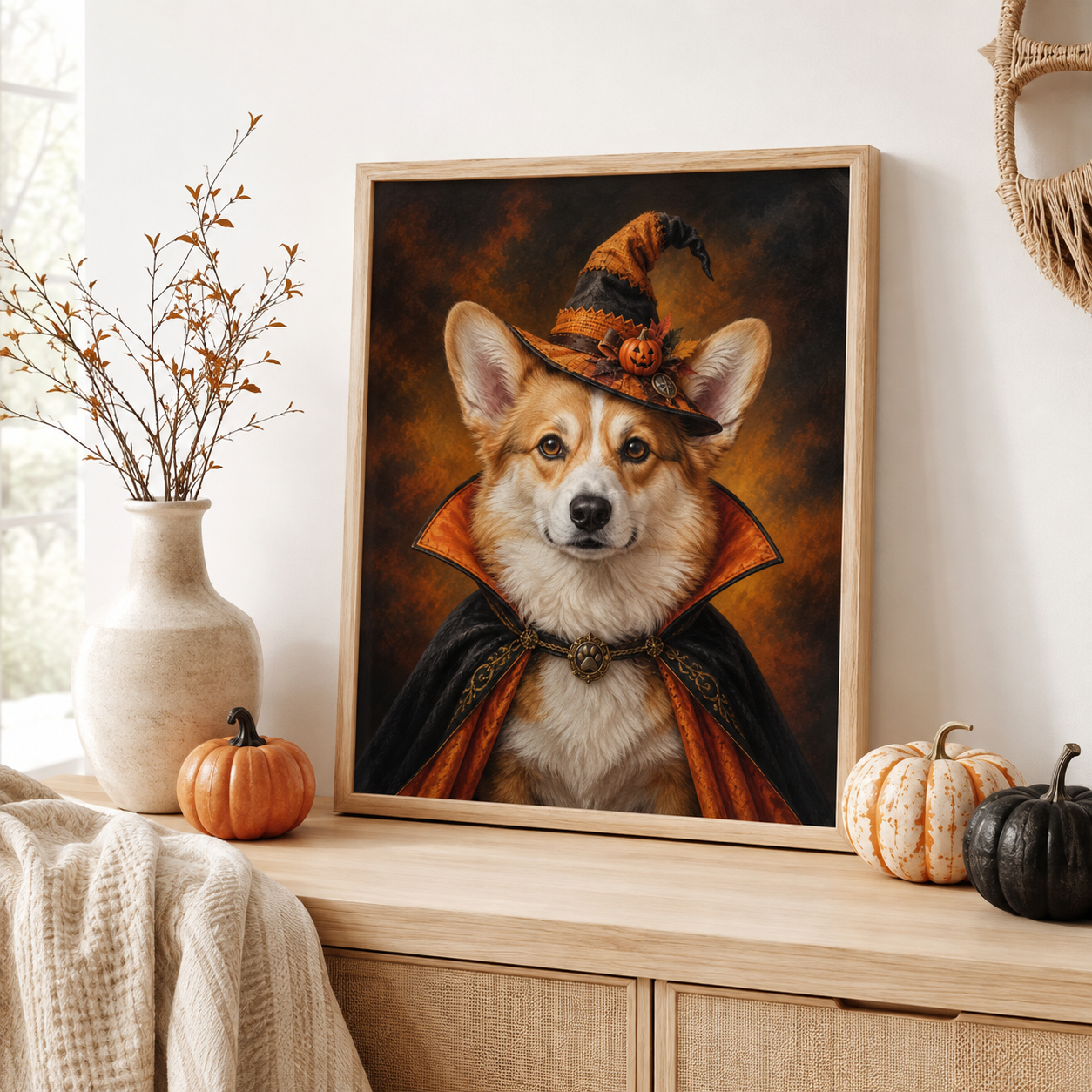 Custom Halloween Pet Portrait Canvas Aura Canvas
