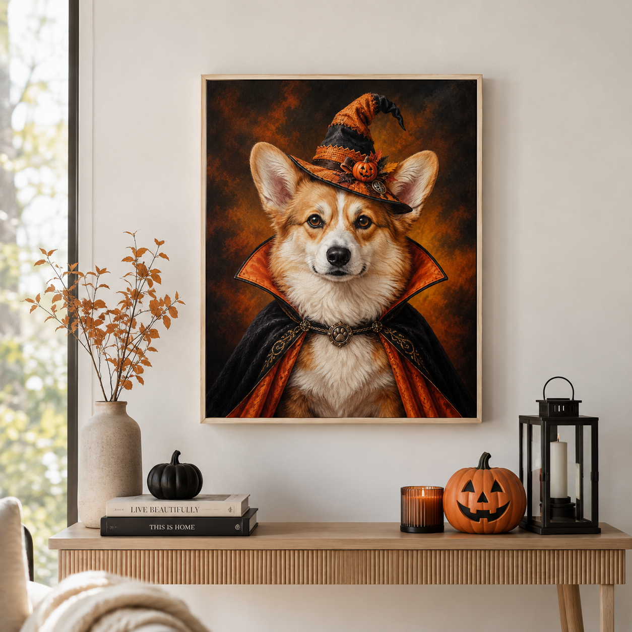 Custom Halloween Pet Portrait Canvas Aura Canvas