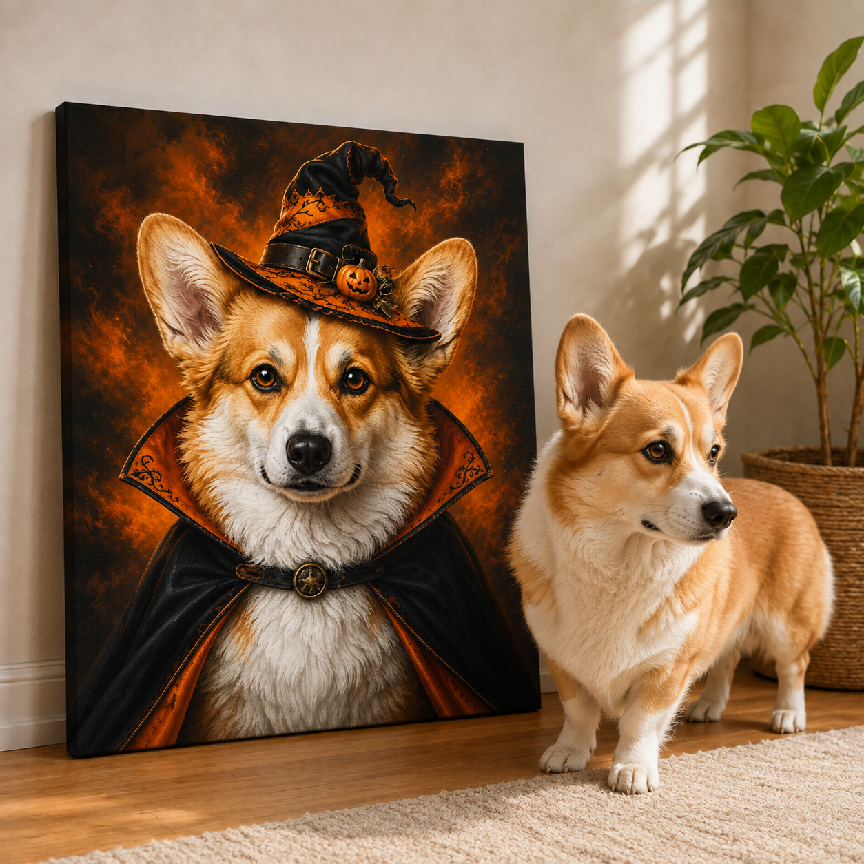 Custom Halloween Pet Portrait Canvas Aura Canvas