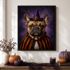 Custom Halloween Witch Pet Portrait Canvas Aura Canvas