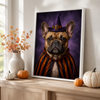 Custom Halloween Witch Pet Portrait Canvas Aura Canvas